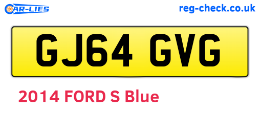 GJ64GVG are the vehicle registration plates.