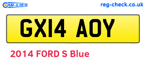 GX14AOY are the vehicle registration plates.