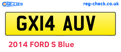 GX14AUV are the vehicle registration plates.