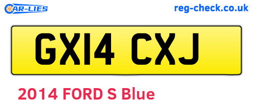 GX14CXJ are the vehicle registration plates.