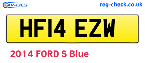 HF14EZW are the vehicle registration plates.