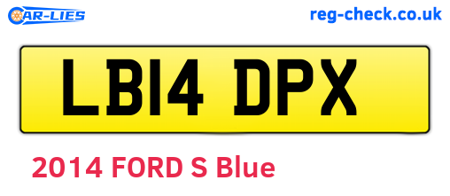 LB14DPX are the vehicle registration plates.
