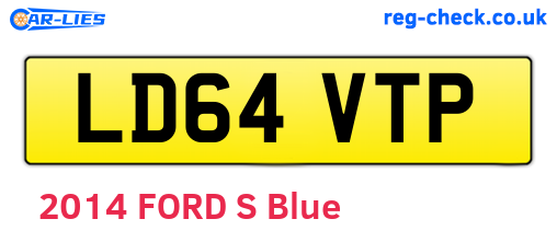 LD64VTP are the vehicle registration plates.