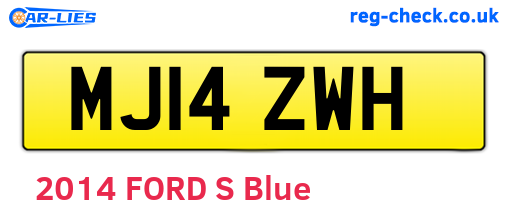 MJ14ZWH are the vehicle registration plates.
