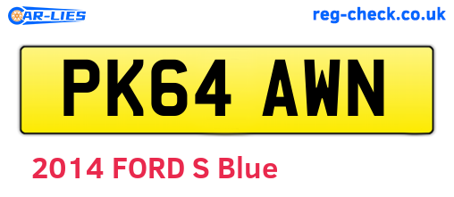 PK64AWN are the vehicle registration plates.