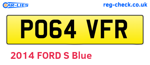 PO64VFR are the vehicle registration plates.