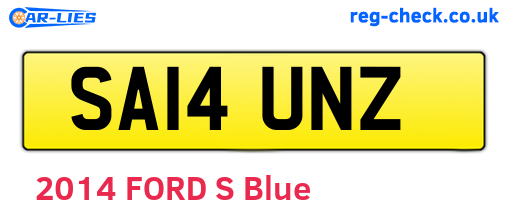 SA14UNZ are the vehicle registration plates.