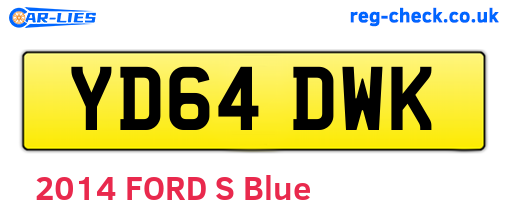 YD64DWK are the vehicle registration plates.
