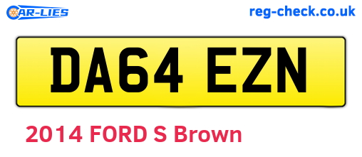 DA64EZN are the vehicle registration plates.