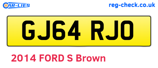 GJ64RJO are the vehicle registration plates.