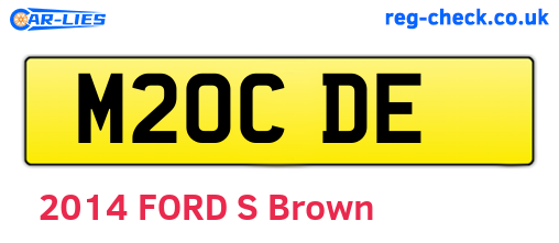 M20CDE are the vehicle registration plates.