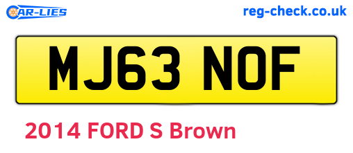 MJ63NOF are the vehicle registration plates.