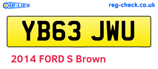 YB63JWU are the vehicle registration plates.