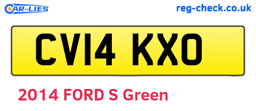 CV14KXO are the vehicle registration plates.