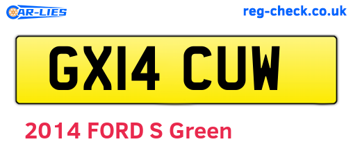 GX14CUW are the vehicle registration plates.