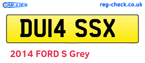 DU14SSX are the vehicle registration plates.