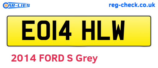 EO14HLW are the vehicle registration plates.