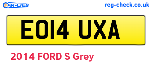 EO14UXA are the vehicle registration plates.