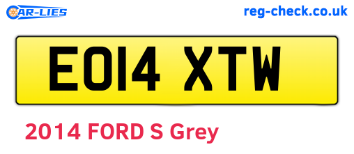 EO14XTW are the vehicle registration plates.