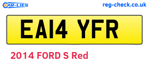 EA14YFR are the vehicle registration plates.
