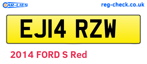 EJ14RZW are the vehicle registration plates.