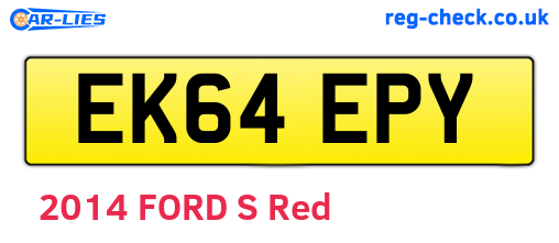 EK64EPY are the vehicle registration plates.