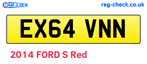 EX64VNN are the vehicle registration plates.