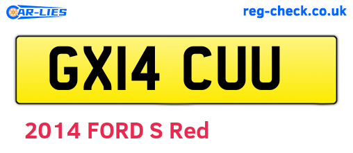 GX14CUU are the vehicle registration plates.