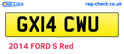GX14CWU are the vehicle registration plates.