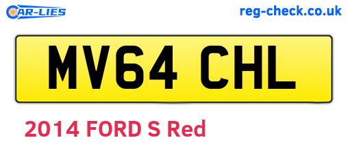 MV64CHL are the vehicle registration plates.