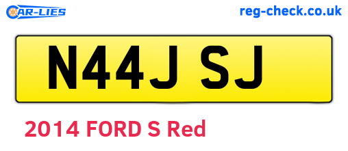 N44JSJ are the vehicle registration plates.