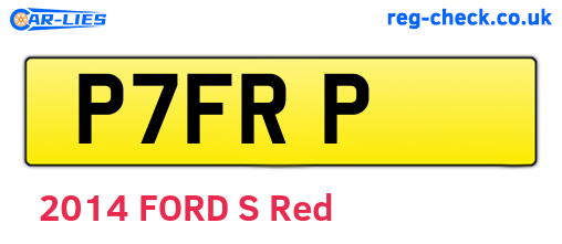 P7FRP are the vehicle registration plates.