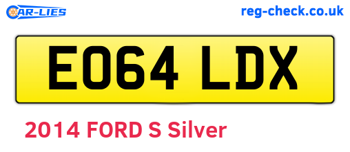 EO64LDX are the vehicle registration plates.