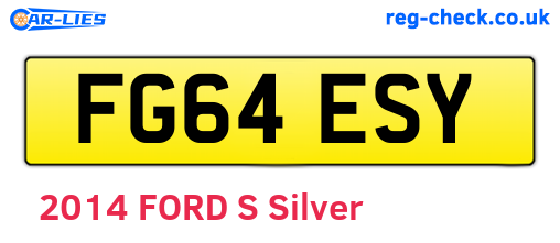 FG64ESY are the vehicle registration plates.