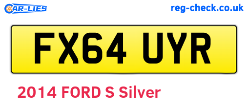 FX64UYR are the vehicle registration plates.