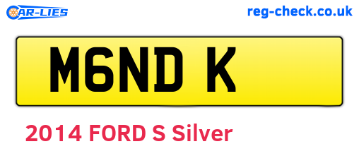 M6NDK are the vehicle registration plates.