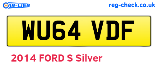 WU64VDF are the vehicle registration plates.