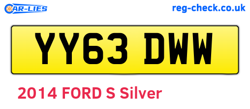 YY63DWW are the vehicle registration plates.