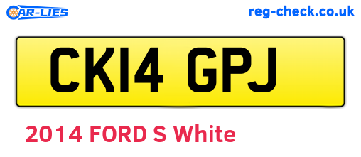 CK14GPJ are the vehicle registration plates.