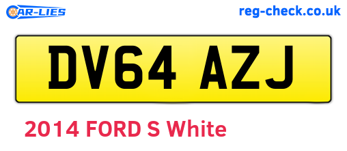 DV64AZJ are the vehicle registration plates.