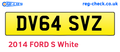 DV64SVZ are the vehicle registration plates.