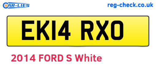 EK14RXO are the vehicle registration plates.