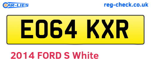 EO64KXR are the vehicle registration plates.