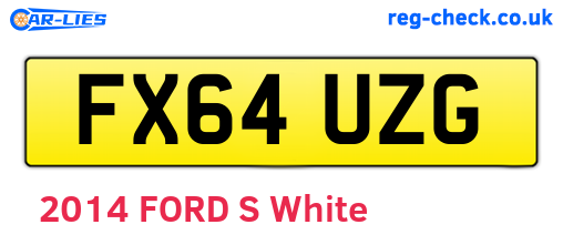 FX64UZG are the vehicle registration plates.