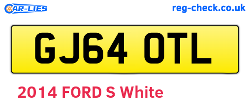 GJ64OTL are the vehicle registration plates.