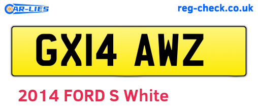 GX14AWZ are the vehicle registration plates.