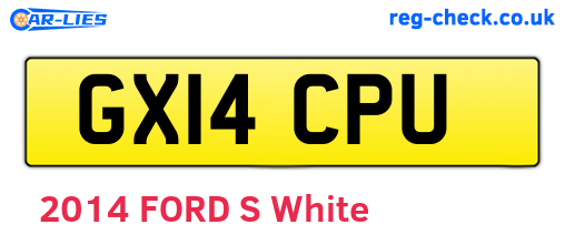 GX14CPU are the vehicle registration plates.