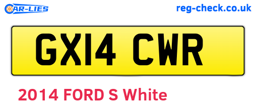 GX14CWR are the vehicle registration plates.