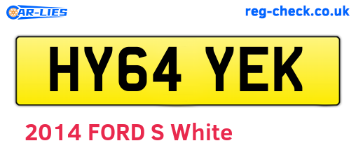 HY64YEK are the vehicle registration plates.