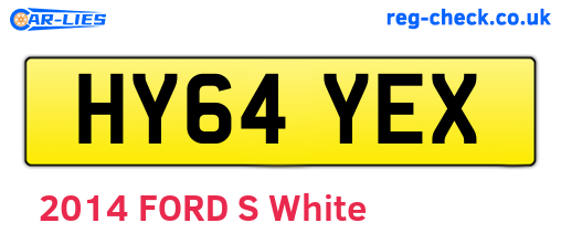 HY64YEX are the vehicle registration plates.